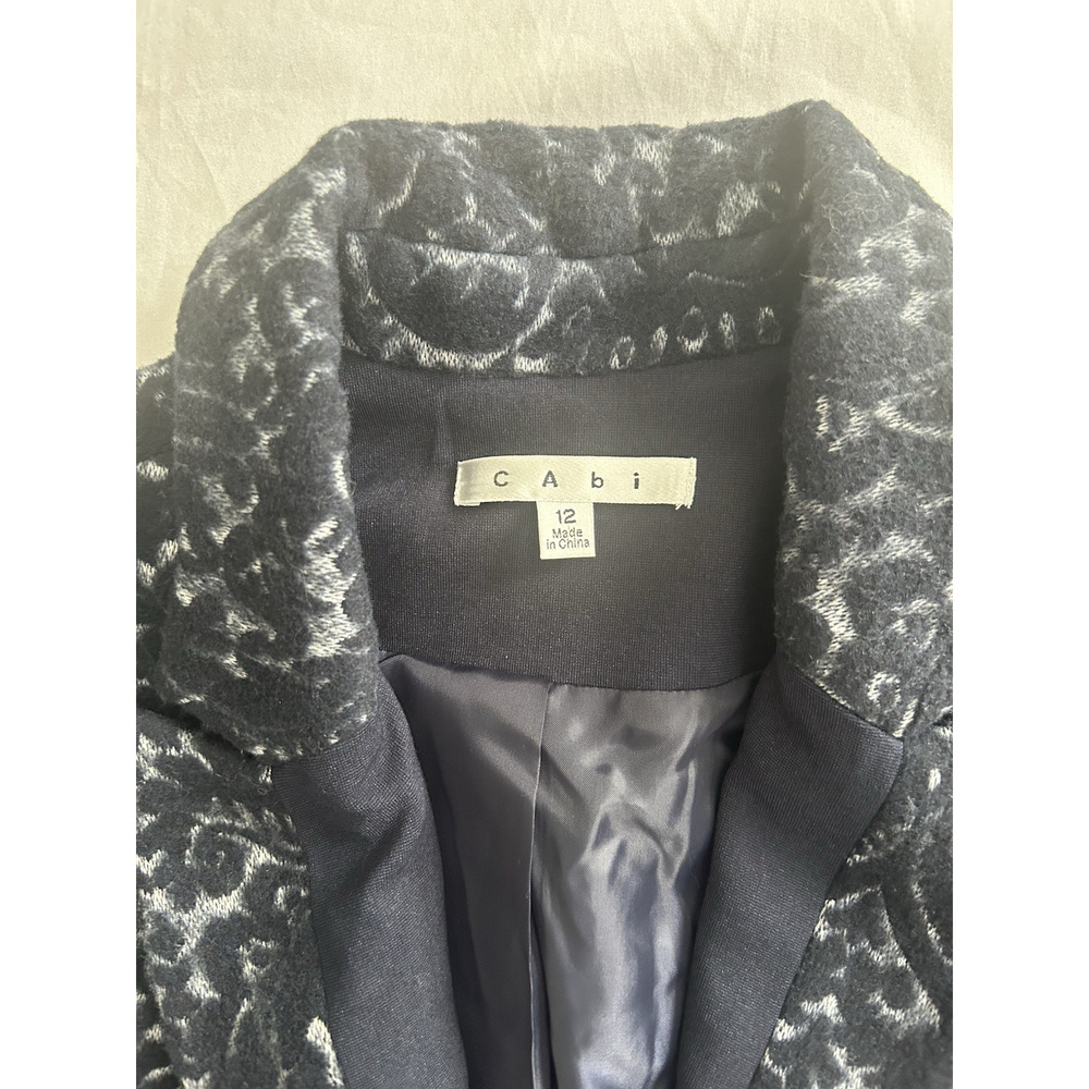 Cabi Jacquard Textured Blazer Womens Size 12 Blue Classic Career Preppy - Picture 4 of 9